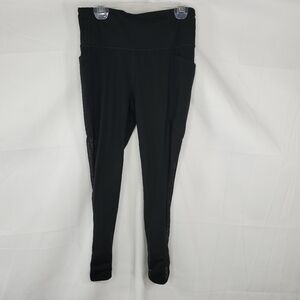 Athleta Capri Leggings Black Mesh Sides Pockets Size Small